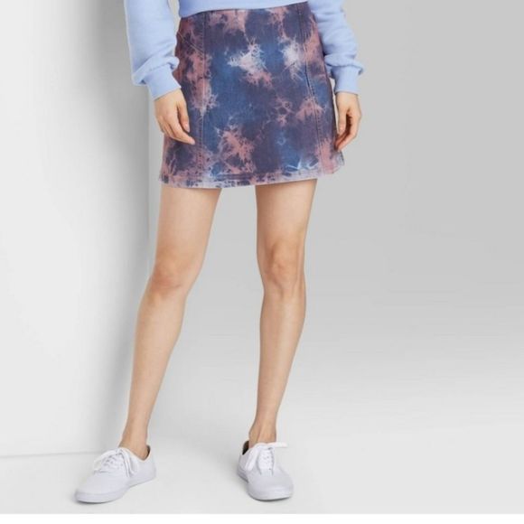 wild fable Dresses & Skirts - Wild Fable Tie Dye Seamed Denim Jean Skirt